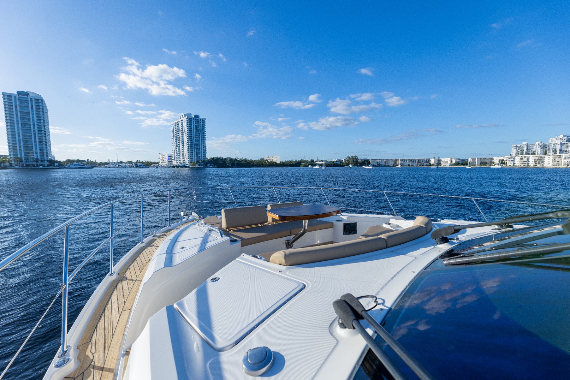 Yacht bow cruising the Intracoastal